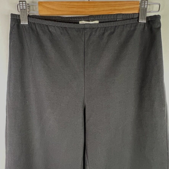 Eileen‎ Fisher Black Elastic Waist Side Zip Cropped Slit Ankle Black Pants Sz XS - Picture 4 of 8